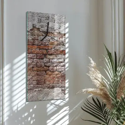 Hodiny s fotkou skleněné svislé Cihlový