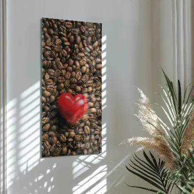 Nástěnné hodiny skleněné svislé Kávová zrna