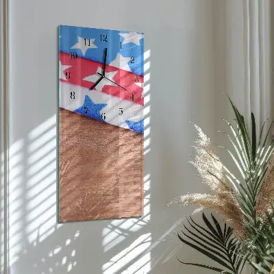 Svislé skleněné hodiny na zeď Ubrusy