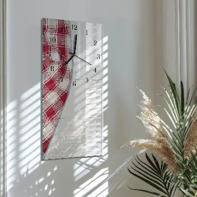 Svislé skleněné hodiny na stěnu Ubrus