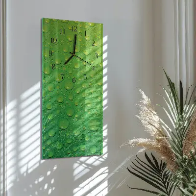 Svislé skleněné hodiny na zeď Kapky