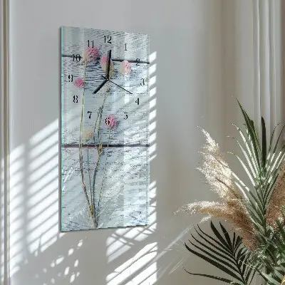 Svislé skleněné hodiny na zeď Jetel