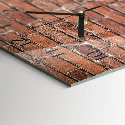 Svislé skleněné hodiny na zeď Cihlový