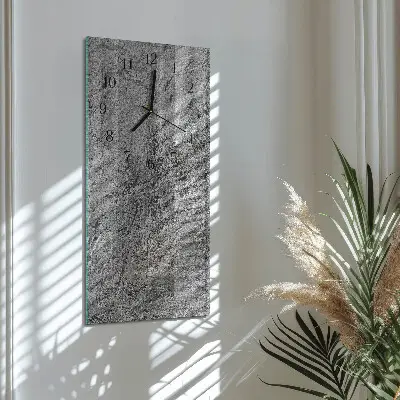 Svislé skleněné hodiny na stěnu Betonová zeď