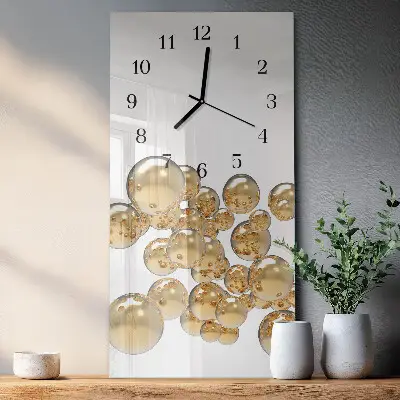 Svislé skleněné hodiny na zeď Míče