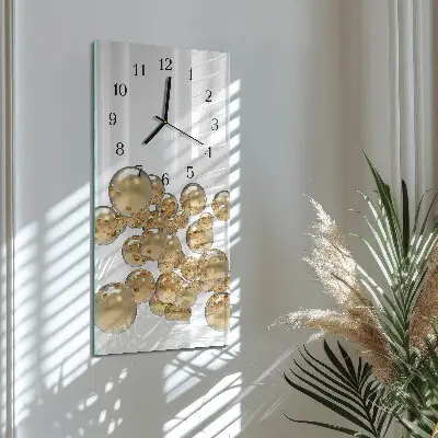 Svislé skleněné hodiny na zeď Míče