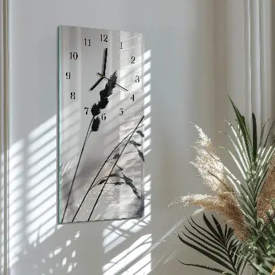 Svislé skleněné hodiny na stěnu Obilí