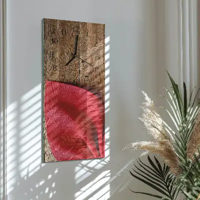Svislé skleněné hodiny na zeď Ubrousek