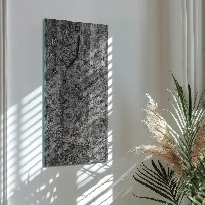 Svislé skleněné hodiny na stěnu Grafit