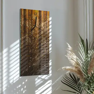 Svislé skleněné hodiny na zeď Lesk