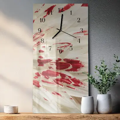 Svislé skleněné hodiny na zeď Květ