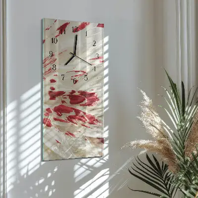 Svislé skleněné hodiny na zeď Květ