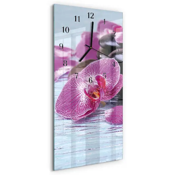 Hodiny s fotkou skleněné svislé Nápad na orchideje