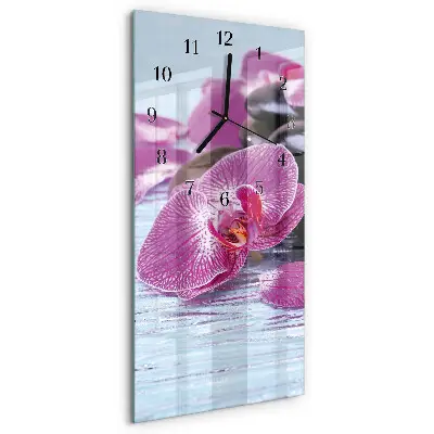 Hodiny s fotkou skleněné svislé Nápad na orchideje