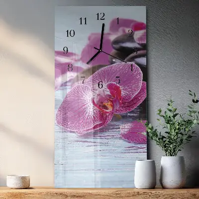Hodiny s fotkou skleněné svislé Nápad na orchideje