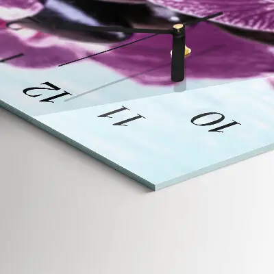 Hodiny s fotkou skleněné svislé Nápad na orchideje