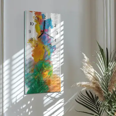 Svislé skleněné hodiny na stěnu Vzor