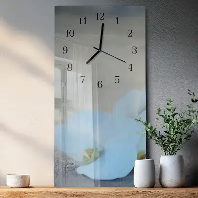 Nástěnné hodiny skleněné svislé Orchidej