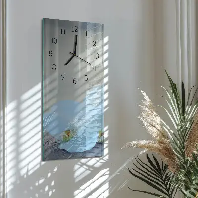 Nástěnné hodiny skleněné svislé Orchidej