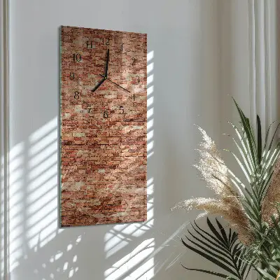 Svislé skleněné hodiny na zeď Cihlová zeď
