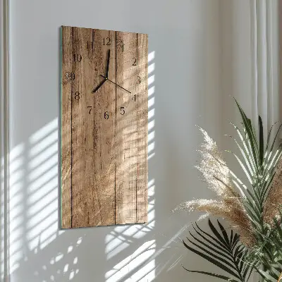 Nástěnné hodiny skleněné svislé Dřevo