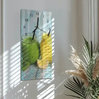 Hodiny na skle svislé Koktejly