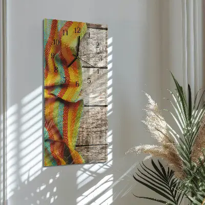 Svislé skleněné hodiny na zeď Dřevěná látka