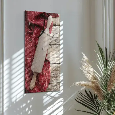 Svislé skleněné hodiny na stěnu Váleček