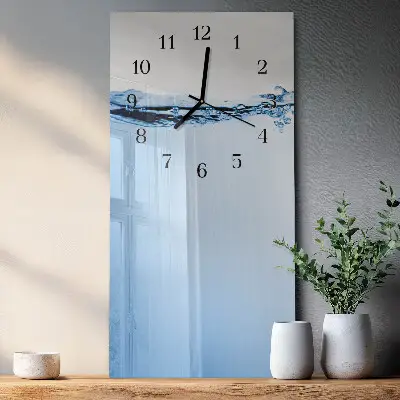 Svislé skleněné hodiny na zeď Voda
