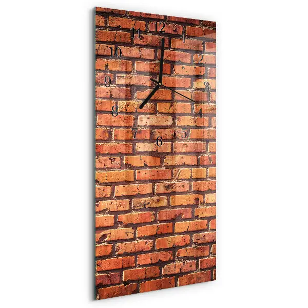 Hodiny s fotkou skleněné svislé Cihlová zeď