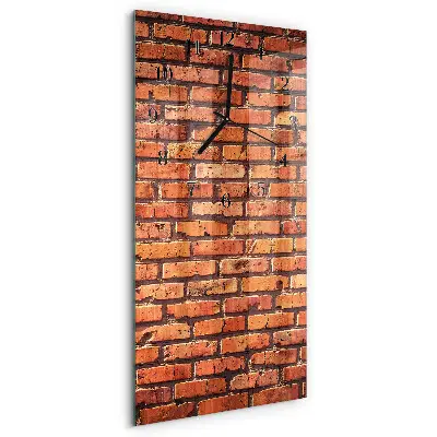 Hodiny s fotkou skleněné svislé Cihlová zeď