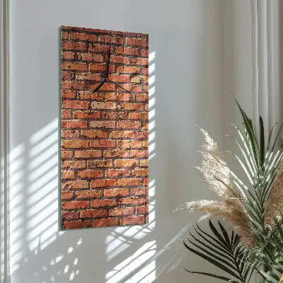 Hodiny s fotkou skleněné svislé Cihlová zeď