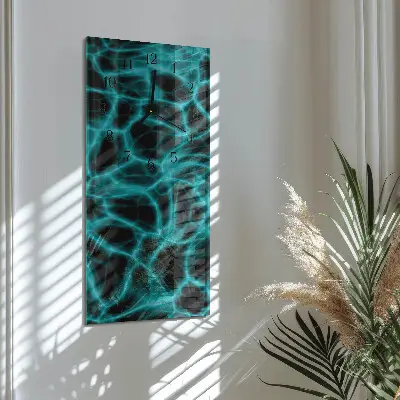 Svislé skleněné hodiny na zeď Vodní hladina