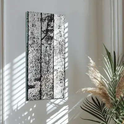 Svislé skleněné hodiny na stěnu Dřevo