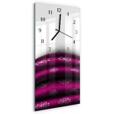 Hodiny s fotkou skleněné svislé Purpurový závěs