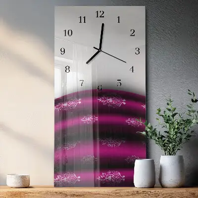 Hodiny s fotkou skleněné svislé Purpurový závěs