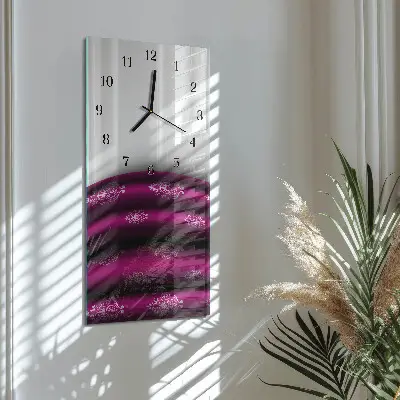 Hodiny s fotkou skleněné svislé Purpurový závěs