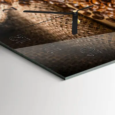 Vodorovné skleněné hodiny s fotkou Tmavý nálev