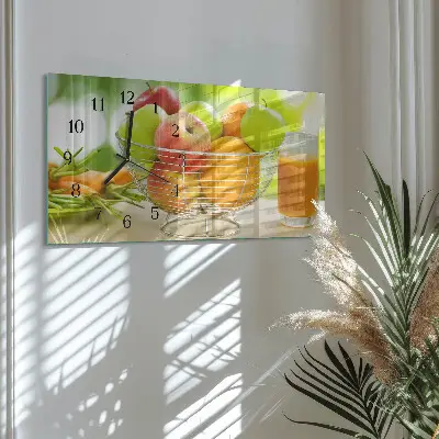 Vodorovné skleněné hodiny s fotkou Ovoce a nektar