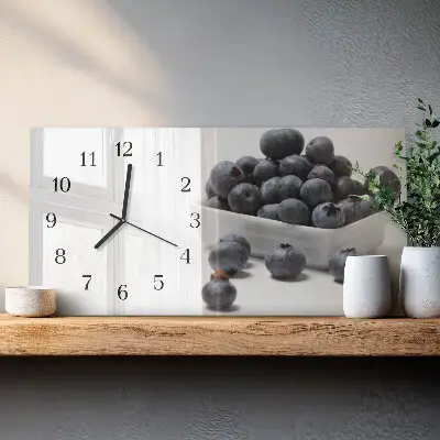 Hodiny na zeď skleněné vodorovné Borůvky