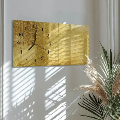 Hodiny na stěnu skleněné vodorovné Kovový povrch