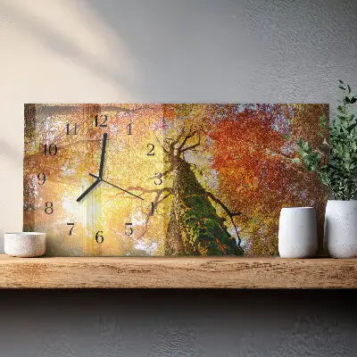 Hodiny na zeď skleněné vodorovné Podzimní sezóna