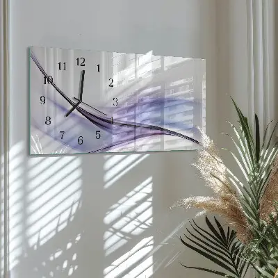 Vodorovné skleněné nástěnné hodiny Barevné vlny