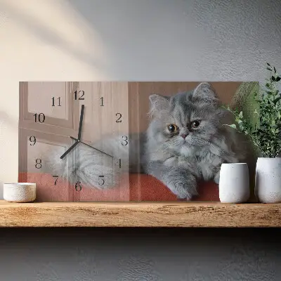 Hodiny na zeď skleněné vodorovné Peršan