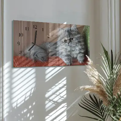 Hodiny na zeď skleněné vodorovné Peršan