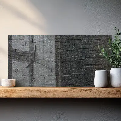 Hodiny na zeď skleněné vodorovné Břidlicový kámen