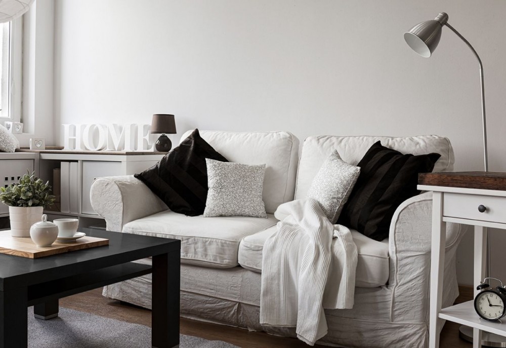 obývací pokoj ve skandinávském stylu