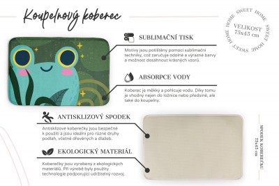 Vlastnosti koberce 75x45 cm